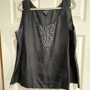 Eileen Fisher Black Silk Embellished Camisole
